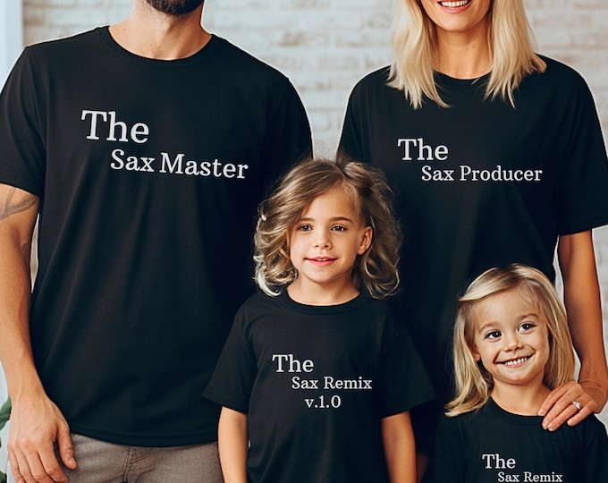 Funny Saxophone Family Matching Shirts: Jazz Music Gift