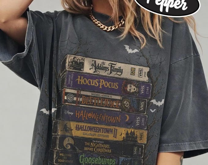 Vintage Halloween VHS Shirt Retro Spooky Season Tee Funny Movie Halloween Shirt Fall Halloween Gift Disney Halloween Shirt Comfort Colors