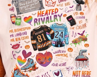 Halloween Heated Rivalry Shirt Hollanov Couple Romance Book Tshirt Hockey Rivals Couple Shirts Fangirl Movie Fans Spooky Gift Comfort Colors