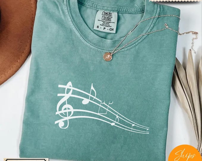 Comfort Colors® Musical Notes Shirt - Music Lover Gift - Musician Apparel