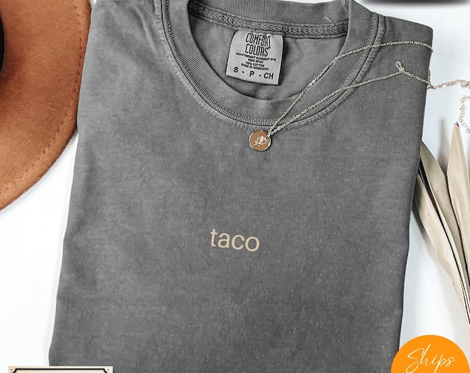 Featured listing image: Comfort Colors® Minimalist Anti-Trump Taco Tee – Political Humor with Flavor