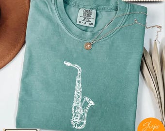 Comfort Colors® Jazz Player Shirt - Sax Musician Tee - Saxophone Inspired Design