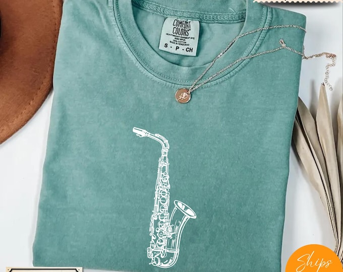 Comfort Colors® Jazz Player Shirt - Sax Musician Tee - Saxophone Inspired Design