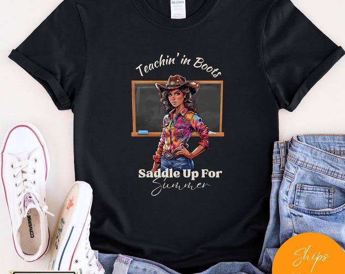 Saddle Up for Summer – Cowgirl Teacher Graphic Tee