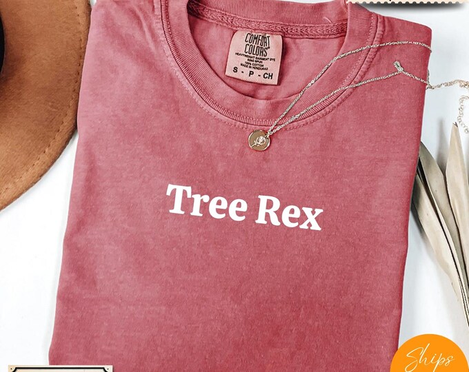 Comfort Colors® Funny Christmas Shirt, Tree Rex Tee, Holiday Saying Shirt Cute Christmas Gift for Women Coworker Gift