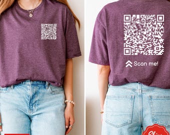 Personalized QR Code T-Shirt with Your Link or Message