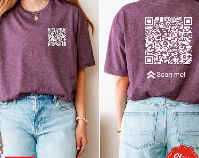 Personalized QR Code T-Shirt with Your Link or Message