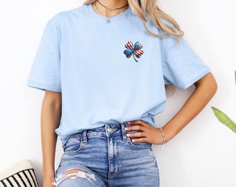 4th of July Lucky Clover Tee – Patriotic Independence Day Shirt