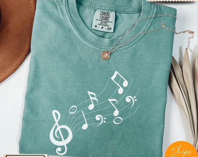 Comfort Colors® Musical Notes Shirt - Music Lover Gift - Musician Apparel