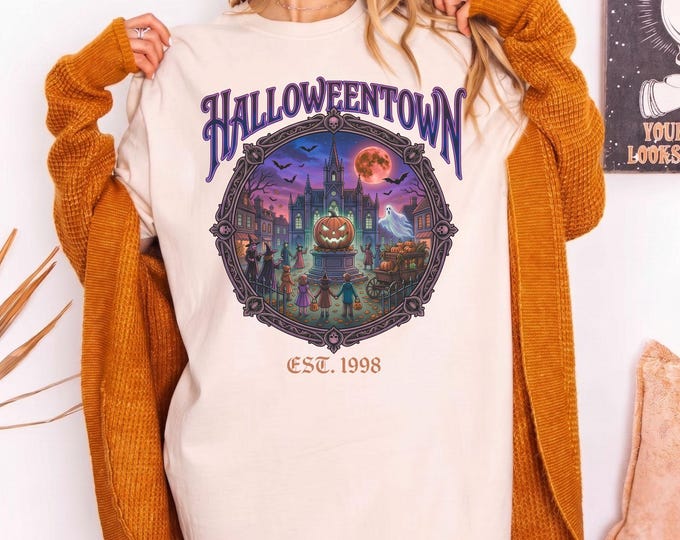 Comfort Colors Halloweentown Est 1998 Tshirt Halloweentown University Retro Tee Fall Sweatshirt Gift for Her Vintage Halloween VHS