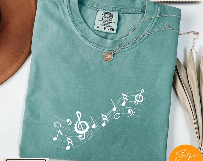 Comfort Colors® Musical Notes Shirt - Music Lover Gift - Musician Apparel