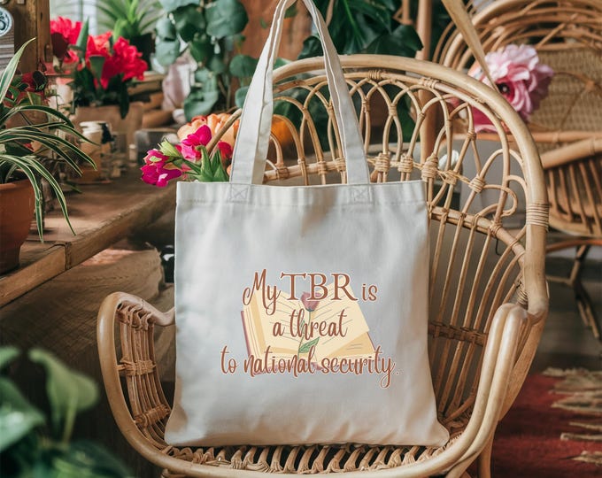 My TBR Is a Threat to National Security” Tote Bag – Hilarious Gift for Readers