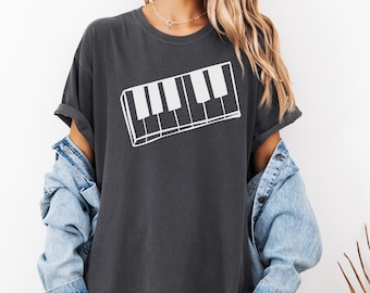 Comfort Colors® Minimalist Piano Keys T-Shirt: Music Lover Gift