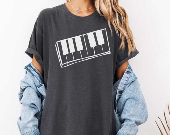 Comfort Colors® Minimalist Piano Keys T-Shirt: Music Lover Gift