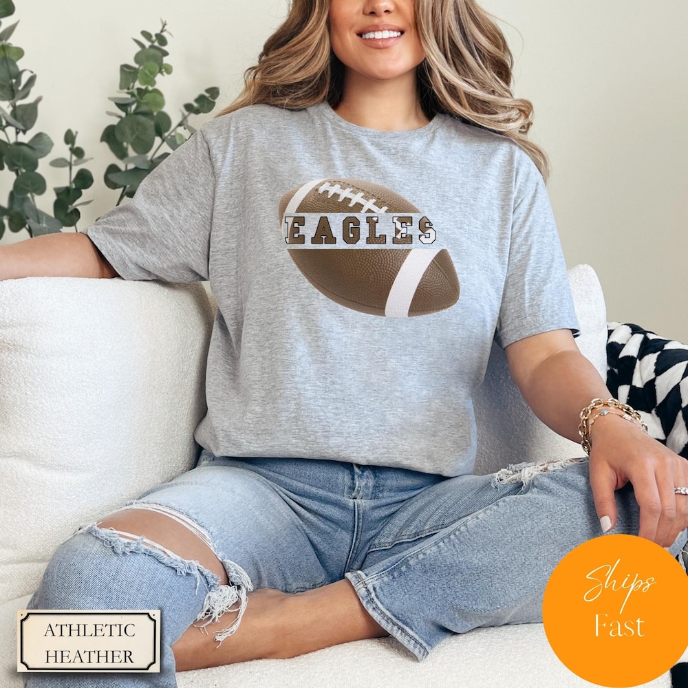Eagles Shirt, Eagles Team T Shirt, Eagles School Pride Tee, Retro School Spirit Tshirt, Mom Outfit, Teacher Tee, Vintage Go Eagles T-Shirt Tshirtbazaar Fans