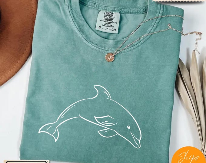 Comfort Colors® Dolphin shirt, Sea Animals 90s Vintage Style Tshirt, Retro Comfort Colors