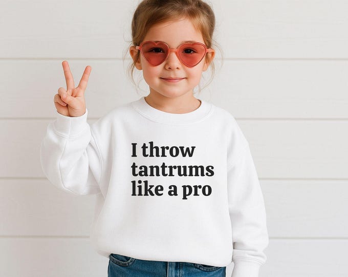 I Throw Tantrums Like a Pro Toddler T-Shirt – Funny Kids Graphic Tee – Cute Gift for Boys & Girls