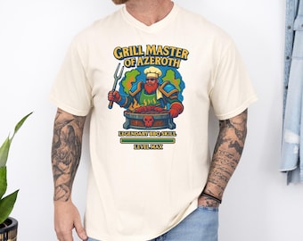 Comfort Colors® Grill Master of Azeroth T-Shirt: Funny WoW BBQ Dad Gift