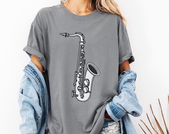 Comfort Colors® Jazz Player Shirt - Sax Musician Tee - Saxophone Inspired Design