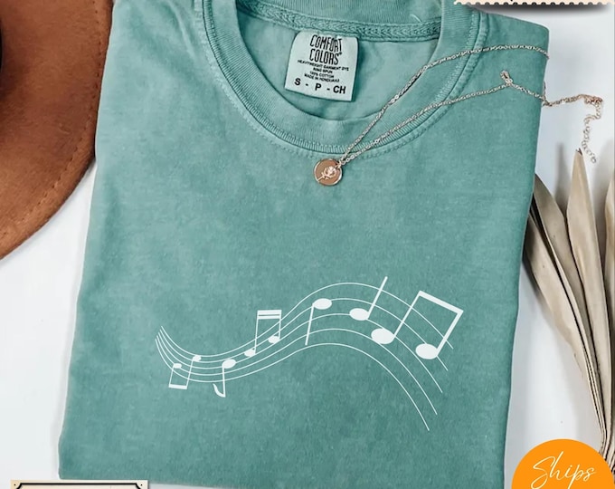 Comfort Colors® Musical Notes Shirt - Music Lover Gift - Musician Apparel