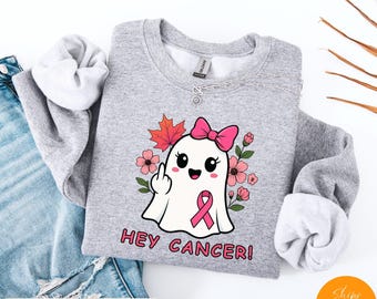 Hey Cancer Sweatshirt: Cancer Warrior Kitten Shirt