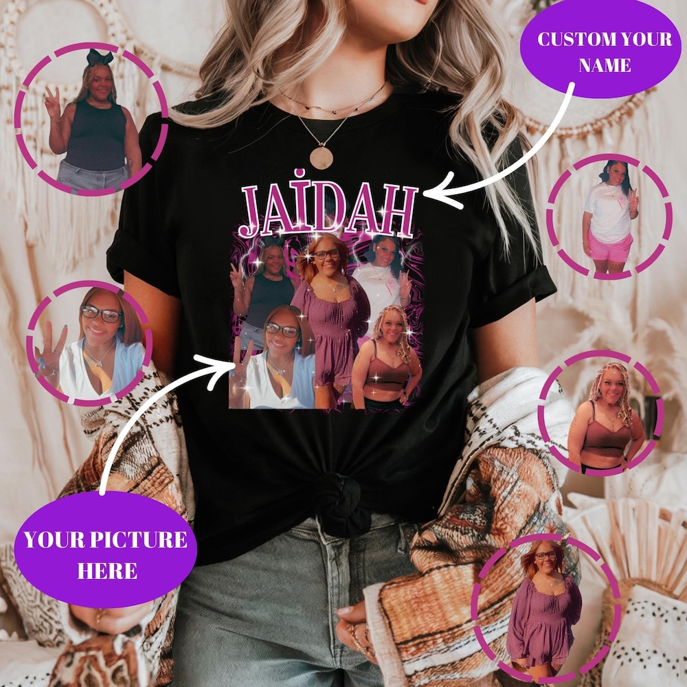 Personalized Girlfriend Bootleg Shirt With Vintage Custom Image - Unique Boyfriend Tee Shop24Hs Vibe