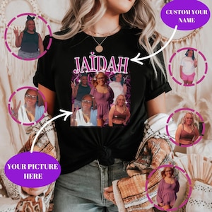 Personalized Girlfriend Bootleg Shirt with Vintage Custom Image - Unique Boyfriend Tee