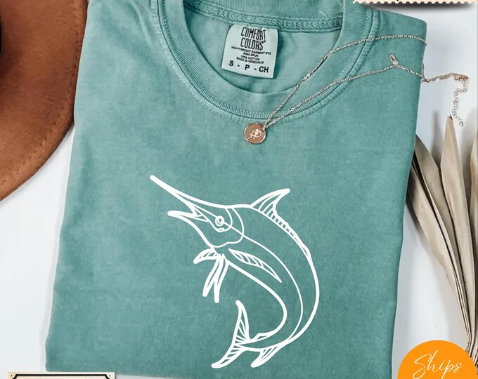 Comfort Colors® Sword Fish, Sea Animals 90s Vintage Style Tshirt, Retro Comfort Colors