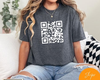Custom QR Code T-Shirt: Secret Message Personalized Tee