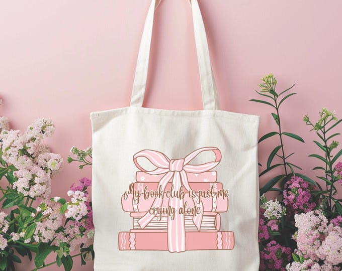 My Book Club Is Just Me Crying Alone Tote Bag – Hilarious Gift for Readers