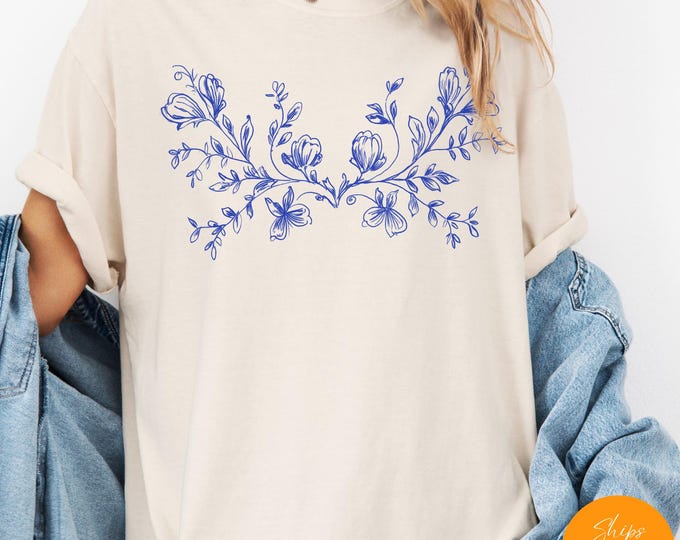 Comfort Colors® Wildflower T-shirt: Boho Cottagecore Floral Tee