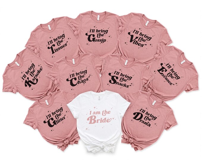 Bachelorette Party Shirts: Bride & Bridesmaid Matching Group Tees
