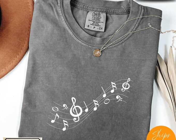Comfort Colors® Musical Notes Shirt - Music Lover Gift - Musician Apparel