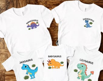 Dinosaur Family Shirts Set, Matching Baby Saurus, Big Brother, Big Sister, Dadasaurus, Mamasaurus, Custom Family Tees, Baby Shower Gift