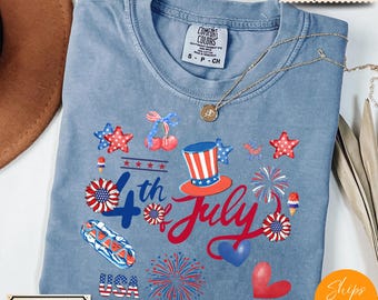 Comfort Colors® Vintage Collage 4th of July Shirt – Retro Patriotic Graphic Tee