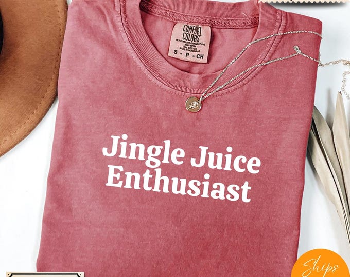 Comfort Colors® Funny Christmas Shirt, Jingle Juice Enthusiast Tee, Holiday Saying Shirt Cute Christmas Gift for Women Coworker Gift