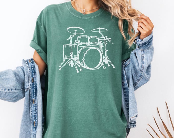 Comfort Colors® Drummer T-Shirt: Percussion Band Music Lover Tee