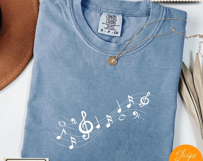 Comfort Colors® Musical Notes Shirt - Music Lover Gift - Musician Apparel