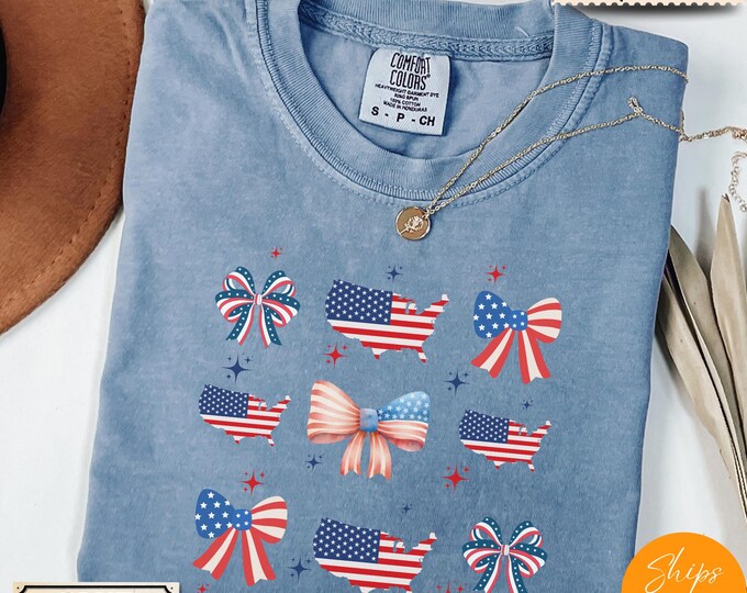 Comfort Colors® Coquette 4th of July Shirt – Feminine Patriotic Soft Style