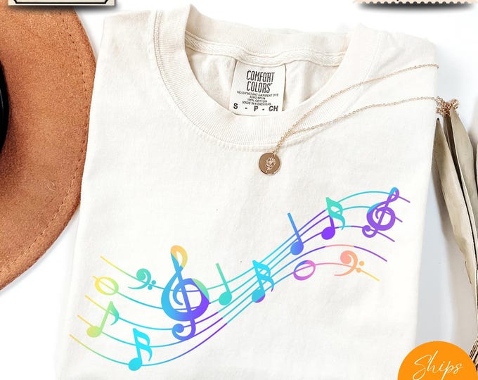 Comfort Colors® Musical Notes Shirt - Music Lover Gift - Musician Apparel