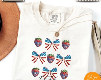 Comfort Colors® Sweet & Patriotic: Strawberry 4th of July Tee