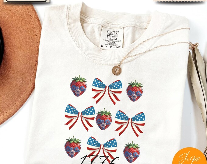 Comfort Colors® Sweet & Patriotic: Strawberry 4th of July Tee