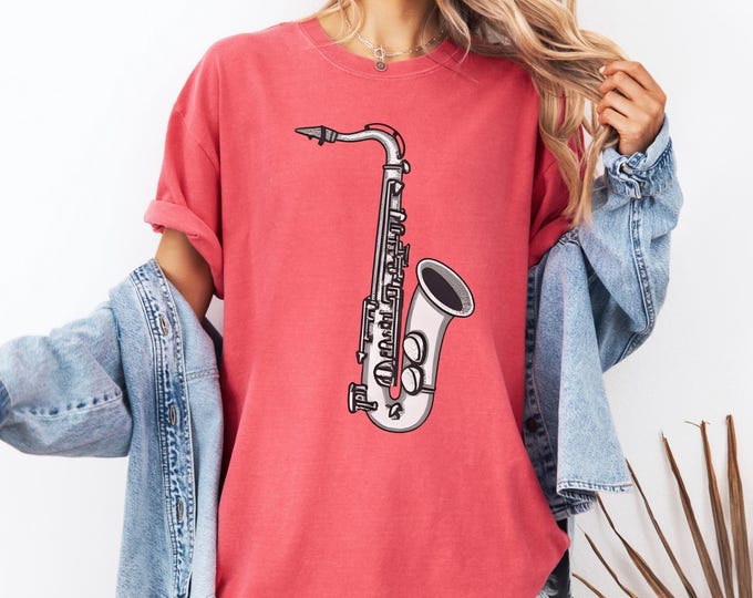 Comfort Colors® Jazz Player Shirt - Sax Musician Tee - Saxophone Inspired Design