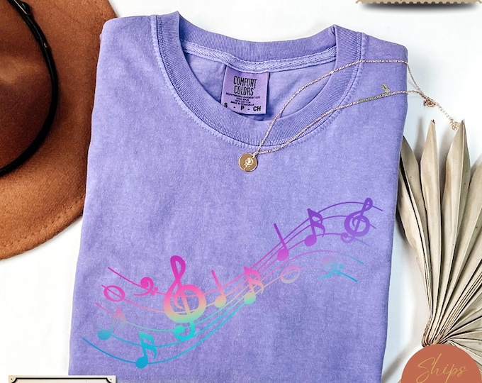 Comfort Colors® Musical Notes Shirt - Music Lover Gift - Musician Apparel