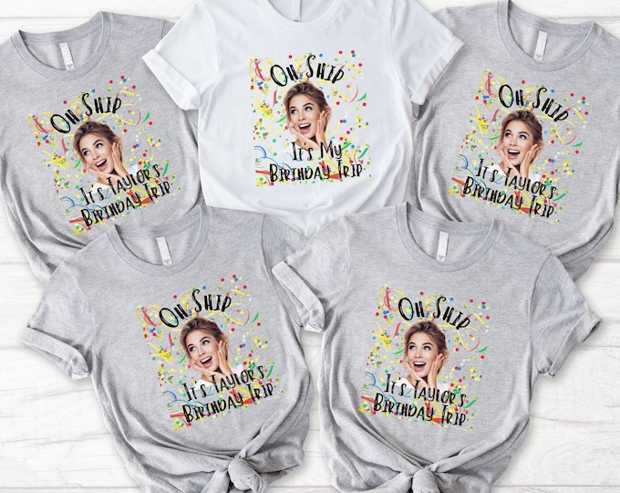 Custom Birthday Trip Shirts: Personalized Photo Party Squad Tee