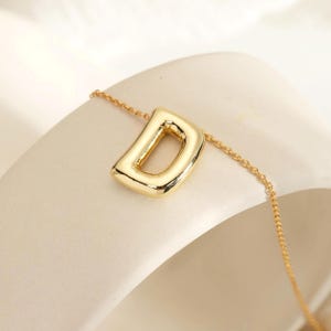 Collar con nombre de burbuja, collar con letras personalizadas, collar con colgante de alfabeto de globo, collar con inicial de globo 3D, regalo para ella, regalo de cumpleaños