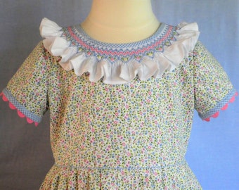 Bits and Pieces - Smocked Trim Ruffle V Back Dress size 8 or 10
