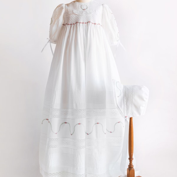 Heirloom Christening Gown, Slip, and Bonnet