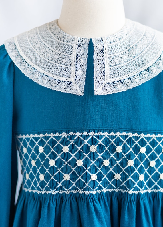 Eloise - Smocked Yoke Dress With French Lace Collar - Sizes 4-10 - Etsy