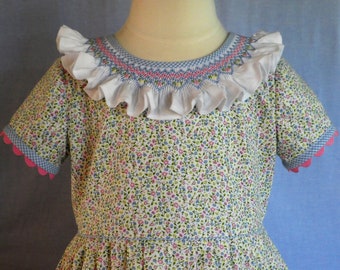 Bits and Pieces - Smocked Trim Ruffle V Back Dress size 4 or 6